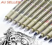 9PCS Black Sakura Pigma Micron Fine Line Pen BR Drawing Set Drawing Ink Pens AN