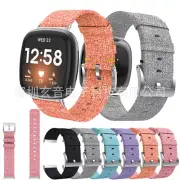 Nylon Denim Woven Watch Band Strap For Fitbit Versa 4 / Fitbit Sense 2