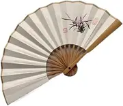 [HIFFEY] Chinese Retro Blank Xuan Paper Fan Classical Women Foldable Hand Fan Hand Painting Foldable Mini Paper Fan (Color : C, Size : 20x34cm)