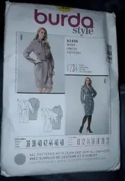Vintage Burda Sewing Pattern 7448 Semi Fitted Dress Uncut Sizes 10-22