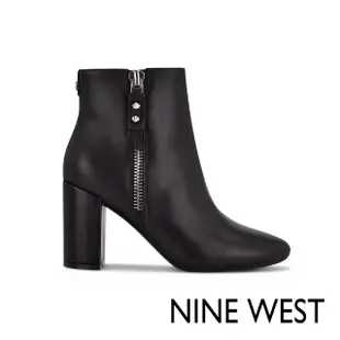 【NINE WEST】TAKES 9x9粗跟高跟短靴/踝靴-黑色