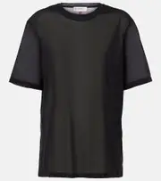 [Victoria Beckham] Victoria Beckham Cotton-blend crêpe T-shirt AU 14 black