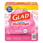 Glad ForceFlex MaxStrength Tall Trash Bags, Cherry Blossom with Febreze Freshnes