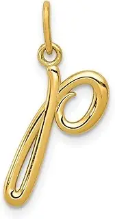 [JewelryWeb] Yellow Gold Letter P Initial Charm