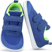 [LEDINEY] Kids Slip On Barefoot Toddler Boys/Girls Wide Toe Box Sneakers Zero Drop Minimalist Outdoor Activities Walking Running Shoes, Blue, 5 Wide Big Kid