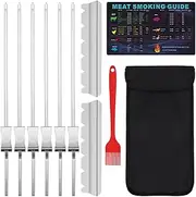 Metal Grilling Skewers - Reusable Garden BBQ Skewers,Locking Rotating Stainless Steel Non-Stick BBQ Tools for Skewering Outdoor Vegetable Cooking Shrimp Camping Meat