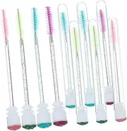 FOMIYES 10pcs Crystal Wand Mascara Brush Eyelash Applicator Portable Eyelash Brush Set for Easy Application Random Color