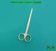 5 Metzenbaum Scissors 5.5" Straight Full Gold Surgical Instruments