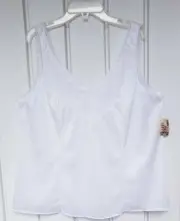 Vintage Mary Barron Plus Size Cami Slip Top Size 22 White 3XL NEW w Tag