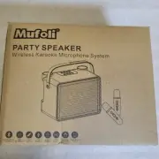 Portable Bluetooth Speaker Karaoke Machine with 2 Wireless Microphones, LED, Aux