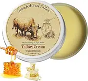 Beef Tallow for Skin, Beef Tallow and Honey Balm, Beef Tallow Face Moisturizer Hydrates and Nourishes the Skin, Whipped Tallow Honey Balm Natural Beef Tallow Lotion for Body(2.470Z)