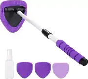 Window Cleaner Tool – 24inch Car Windshield Cleaner with 4 Microfiber Pads Bo...