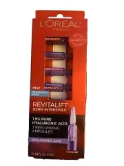 L'Oreal REVITALIFT 1.9% Pure Hyaluronic Acid 7 Replumping Ampoules NIB