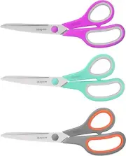 3Pcs Multipurpose Scissors Ultra Sharp Comfort-Grip For Sturdy Office Schoo-Home