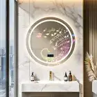 80cm Round Bathroom Mirror w/ Bluetooth Speaker Vanity Mirrors Front-lit+Backlit