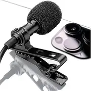 Lavalier Lapel Microphone with Easy Clip On System | Perfect for Recording YouTube Vlog Interview/Podcast | Best Lapel Mic for iPhone iPad iPod Android Mac PC