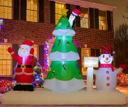 Onory 6FT Christmas Inflatables Outdoor Decorations Christmas Tree, Snowmen a...