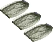 3-Pack Anti-bite Net Cap Face Neck Protector Lasting Breathable Fabric Net Cap for Hiking Camping Fishing Outdoor Activities Green