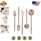 Elegant 30-Piece Rose Gold Silverware Set - Dishwasher Safe & Stain Resistant