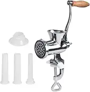 Haofy Stainless Steel Hand-Operated Meat Mincer, Manual Meat Grinderwith Stuffer Tubes Grinding Machine for Mincing Griding All Pork Beef #5