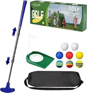 Adjustable Mini Golf Putter Set with 8 Golf Balls, Two Way Golf Putters for Men Women Right/Left Handed, Mini Club Set Golf Gifts for Kids, Teens, Adults - Blue