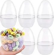 4.68 Inch Clear Easter Eggs Bulk, Plastic Easter Eggs Fillable Easter or for DIY Egg Dec Eggs Empty Hunt Baskets