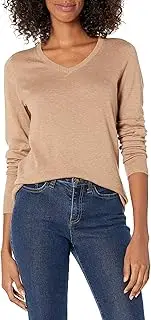 [Amazon Essentials] Women's Classic-Fit Lightweight Long-Sleeve V-Neck