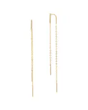 Savvy Cie 18K Over Silver Double Strand Threader Earrings