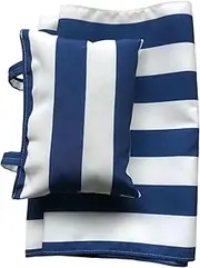Quick-Dry Waterproof Chair Cover for Beach and Patio Relaxation Convenient to Carry Foldable is Lightweight and Easy, Blue Stripe