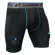 Champro YOUTH BOYS Ice Hockey Jock COMPRESSION SHORTS, Hard Cup & Sock Tabs