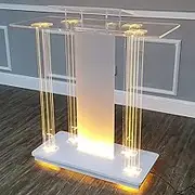 Transparent Acrylic Podium Stand- Standing Desk for Speakers, Pulpits for Churches, Luxury Church Podium with Led Lights, Standing Shelf Pulpits for Churches, Church, Classroom, Office, Rest