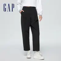 在飛比找momo購物網優惠-【GAP】女裝 錐形卡其褲-黑色(872619)