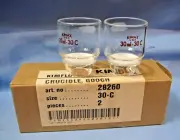(Qty 2) Kimble 30 ml KIMFLOW Gooch Low Form Crucible - 30mm Med Filter Disc -
