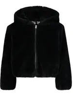 Miss Mango Girls Faux Fur Jacket, Black, Size 12