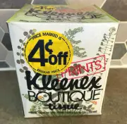 VTG 1976 Kleenex Boutique Print Tissues Green Floral Box 125 2-Ply Unused NOS