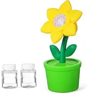 Kisangel Sunflower Bubble Machine for Automatic Bubble Maker with Lights Sounds for Outdoor Parties Easy Includes Festive Playtime