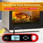 Dual Probe Digital Meat Thermometer Waterproof Large LCD Display For Cooking