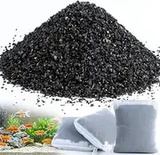 MAQIHAN Activated Charcoal - Activated Carbon Aquarium Filter Media Charcoal Pellets for Fish Tank Supplies Media Bags for Aquarium Coconut Shell Charcoal (0.9 lb, Nylon Bags)