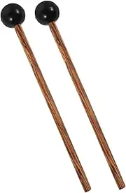 HAMPPLIES 2pcs Durable Rubber Head Drum Mallets with Smooth Maple Wood Handle for Xylophones Steel Tongue Drums and Various Percussion Instruments