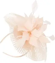 [Healeved] Netting Bridal Hat Elegant Tea Party Headband Wedding Headwear Accessory Bud Color Tops Hat for Women Pink