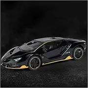 Die-cast Exquisite 1:32 for Lamborghini LP770-4 Alloy Diecast Pull Back Car Models Light 4 Doors Opened Simulation Mini Vehicle Miniature Vehicle(Bright Black)