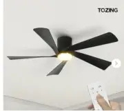52 in. Smart Indoor Black Low Profile Standard Flush Mount Ceiling Fan with LED