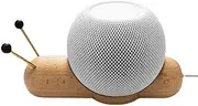 Real Wood Stand Compatible with Homepod Mini Speaker Cute Stable Non-Slip Smart Bluetooth Speaker Desktop Holder (Khaki)