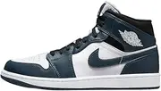 [AIR JORDAN] Men's Jordan 1 Mid Armory Navy/White-Black (554724 411) - 8.5