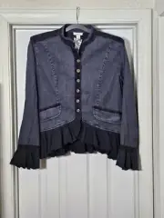 Sundance NWT Laurel Legends Jacket Women's Size Large Button Up Ruffle Hem
