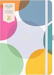 Busy B Mid Year Day a Page Diary August 2024 - August 2025. Spot A5 Daily Planner with Pen Holder, Elastic Closure and Year Planner