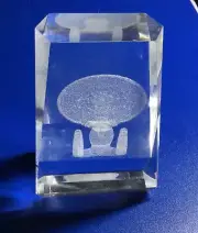 STAR TREK Crystal PROTOTYPE Sample ENTERPRISE Ship 12x6cm VNTG 1990’s RARE NEW