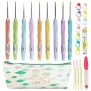 Latest Set of 27 PCS Small Size Crochet Hook Set with Case,Ergonomic Handle C...