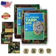 Lightweight 6mil Camo Tarps 12x20 ft - Essential for Camping & Emergencies
