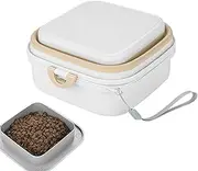 Dog Food Travel Container, Foldable Leak-Proof Travel Pet Bowls with Lid, Medium Size Cat Outdoor Dishes for Car Outdoor, City Commuting